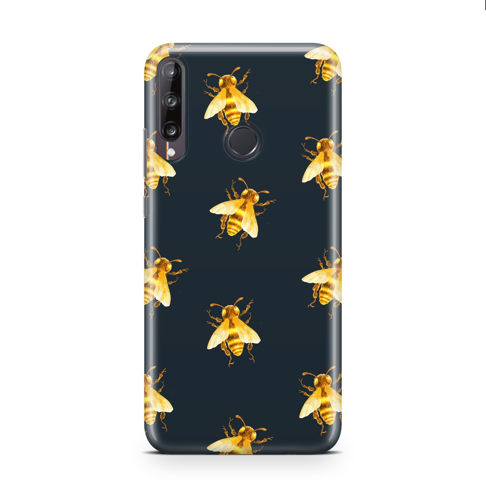 Golden Bees with Navy Background Huawei P40 Lite E Phone Case