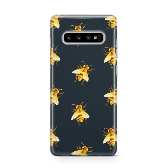 Golden Bees with Navy Background Protective Samsung Galaxy Case