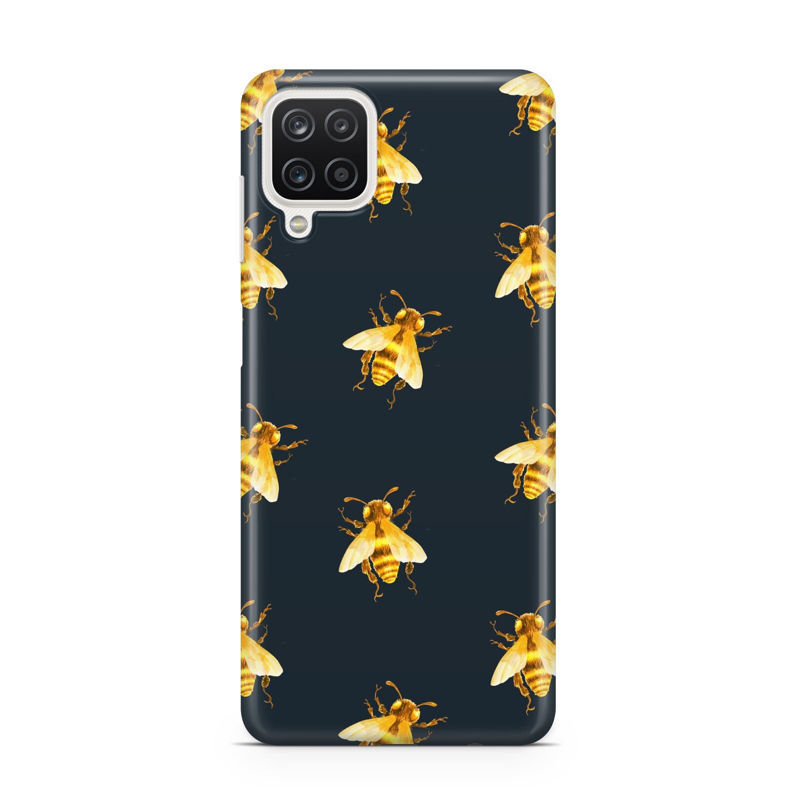 Golden Bees with Navy Background Samsung A12 Case