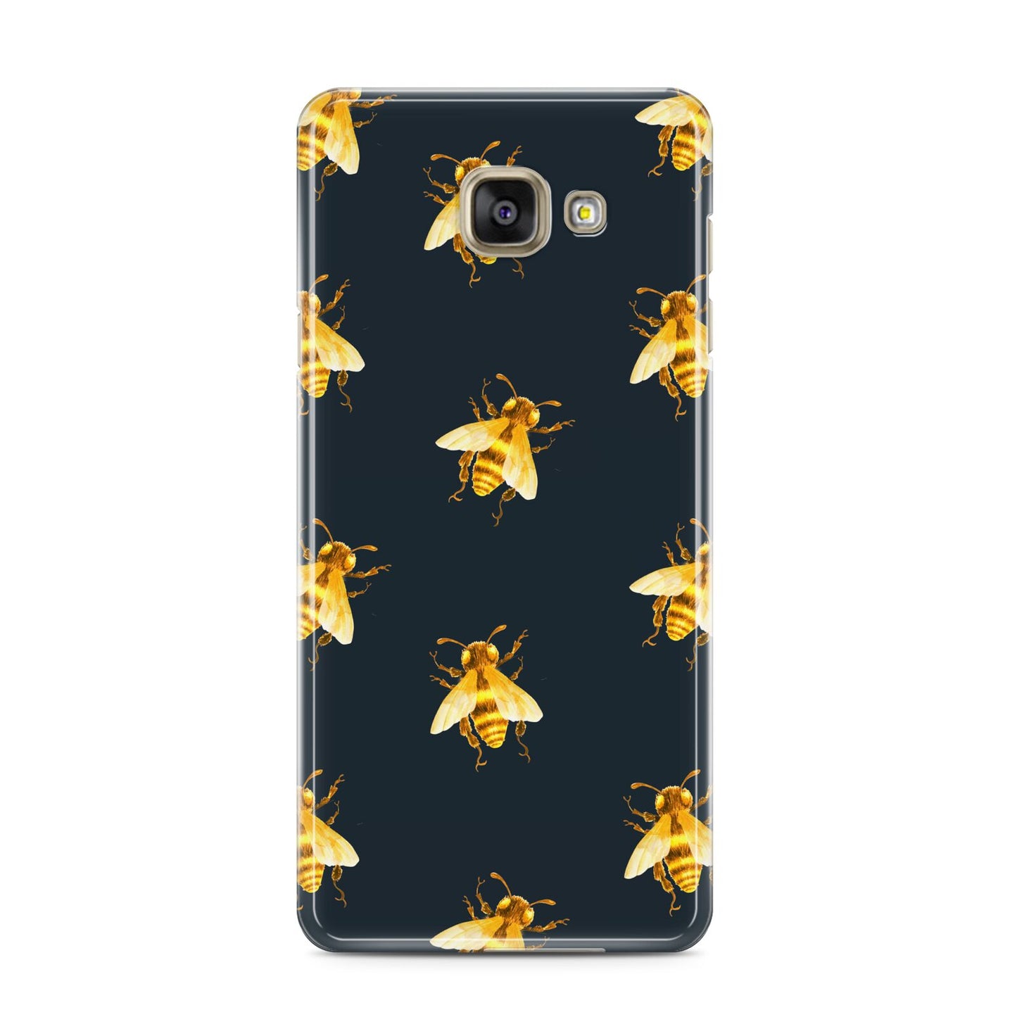 Golden Bees with Navy Background Samsung Galaxy A3 2016 Case on gold phone