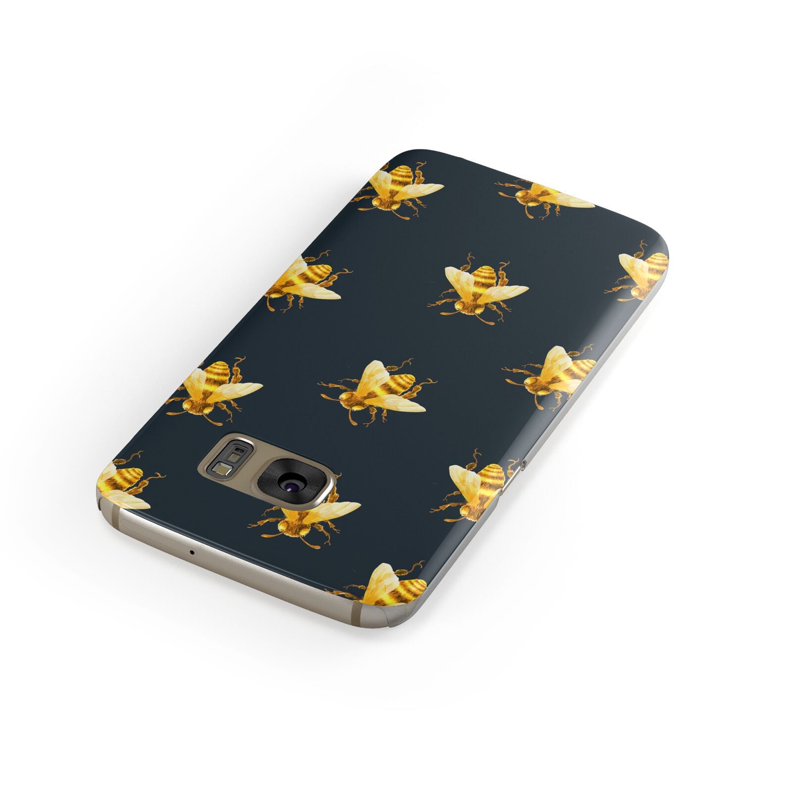 Golden Bees with Navy Background Samsung Galaxy Case Front Close Up