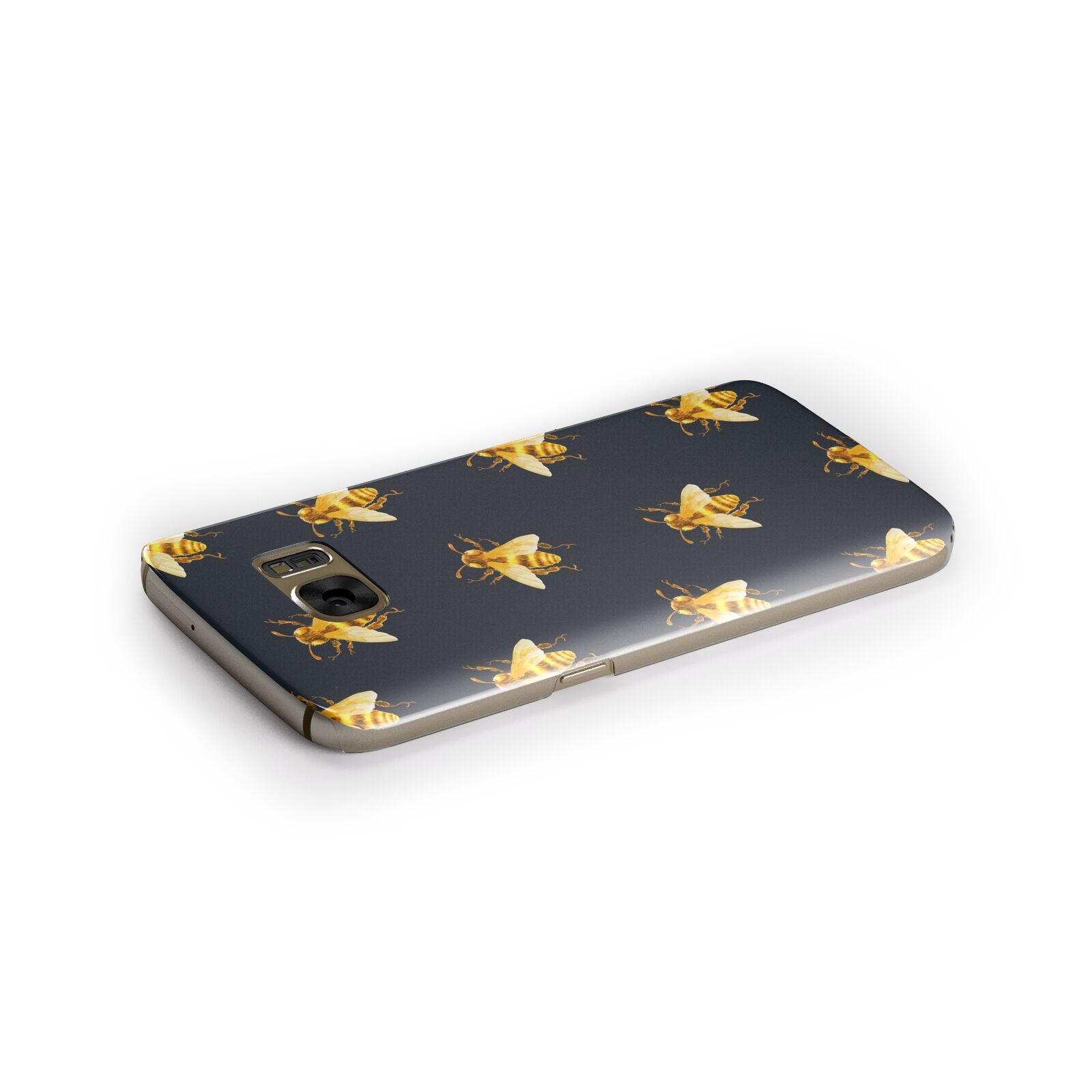 Golden Bees with Navy Background Samsung Galaxy Case Side Close Up