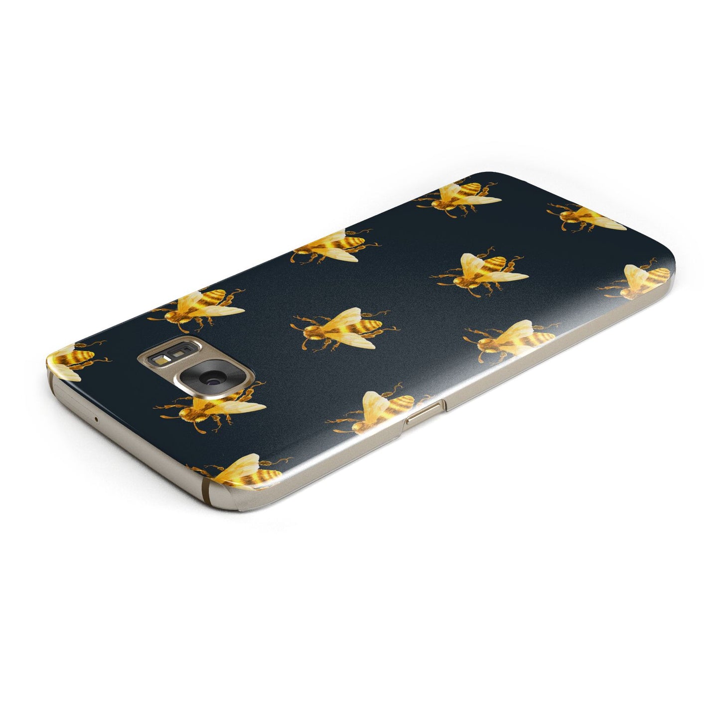 Golden Bees with Navy Background Samsung Galaxy Case Top Cutout