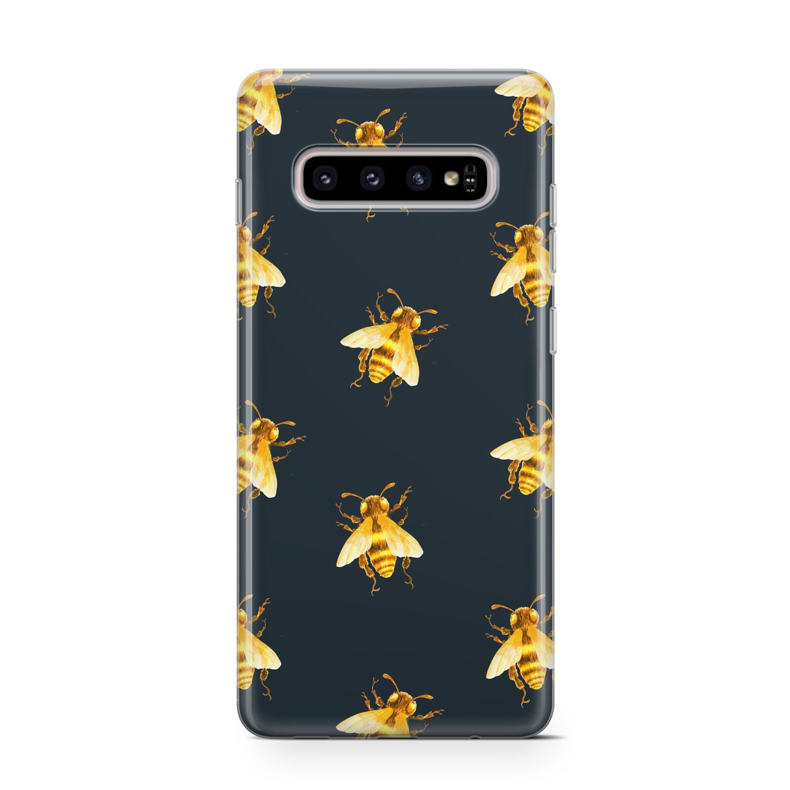 Golden Bees with Navy Background Samsung Galaxy S10 Case