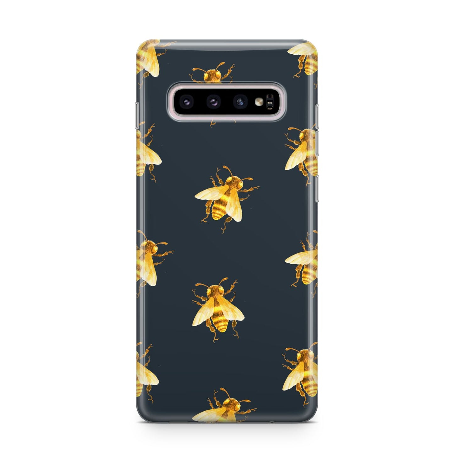 Golden Bees with Navy Background Samsung Galaxy S10 Plus Case