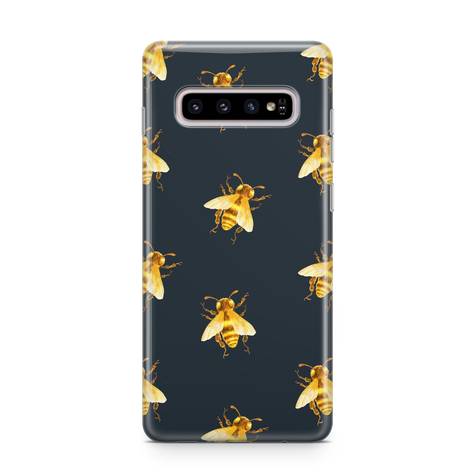 Golden Bees with Navy Background Samsung Galaxy S10 Plus Case