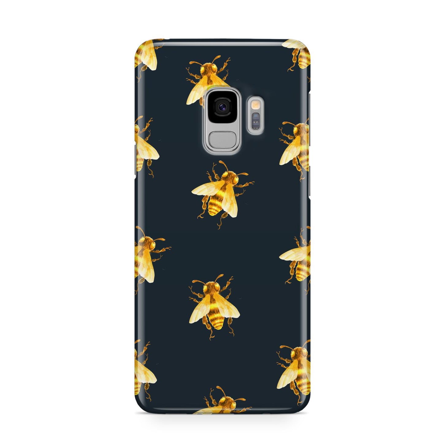 Golden Bees with Navy Background Samsung Galaxy S9 Case