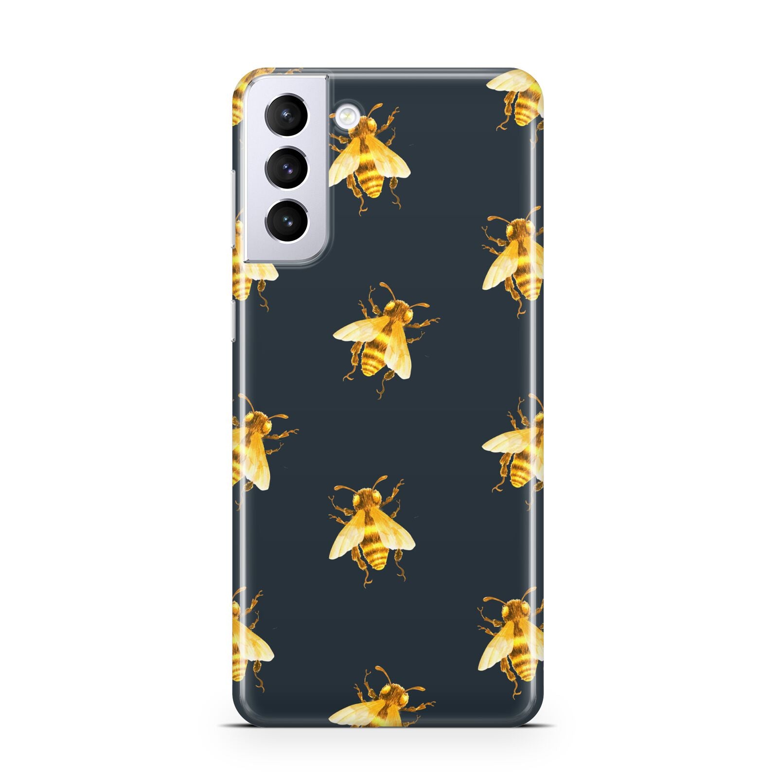 Golden Bees with Navy Background Samsung S21 Plus Case