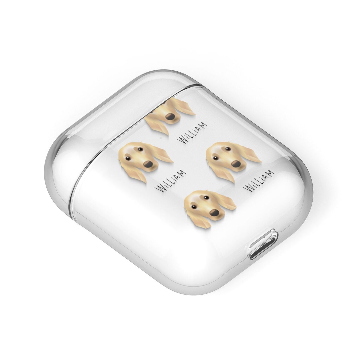 Golden Dox Icon with Name AirPods Case Laid Flat