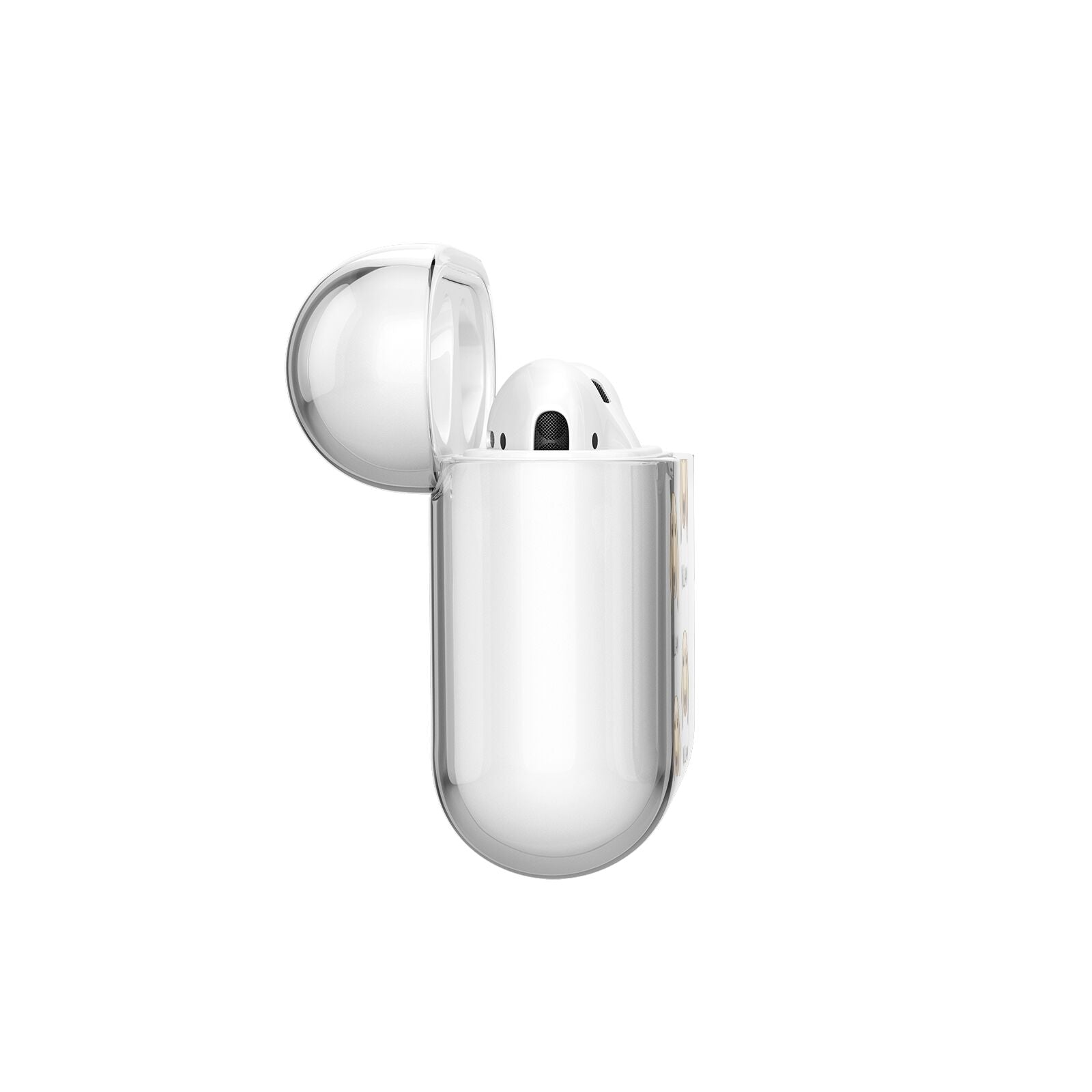 Golden Dox Icon with Name AirPods Case Side Angle