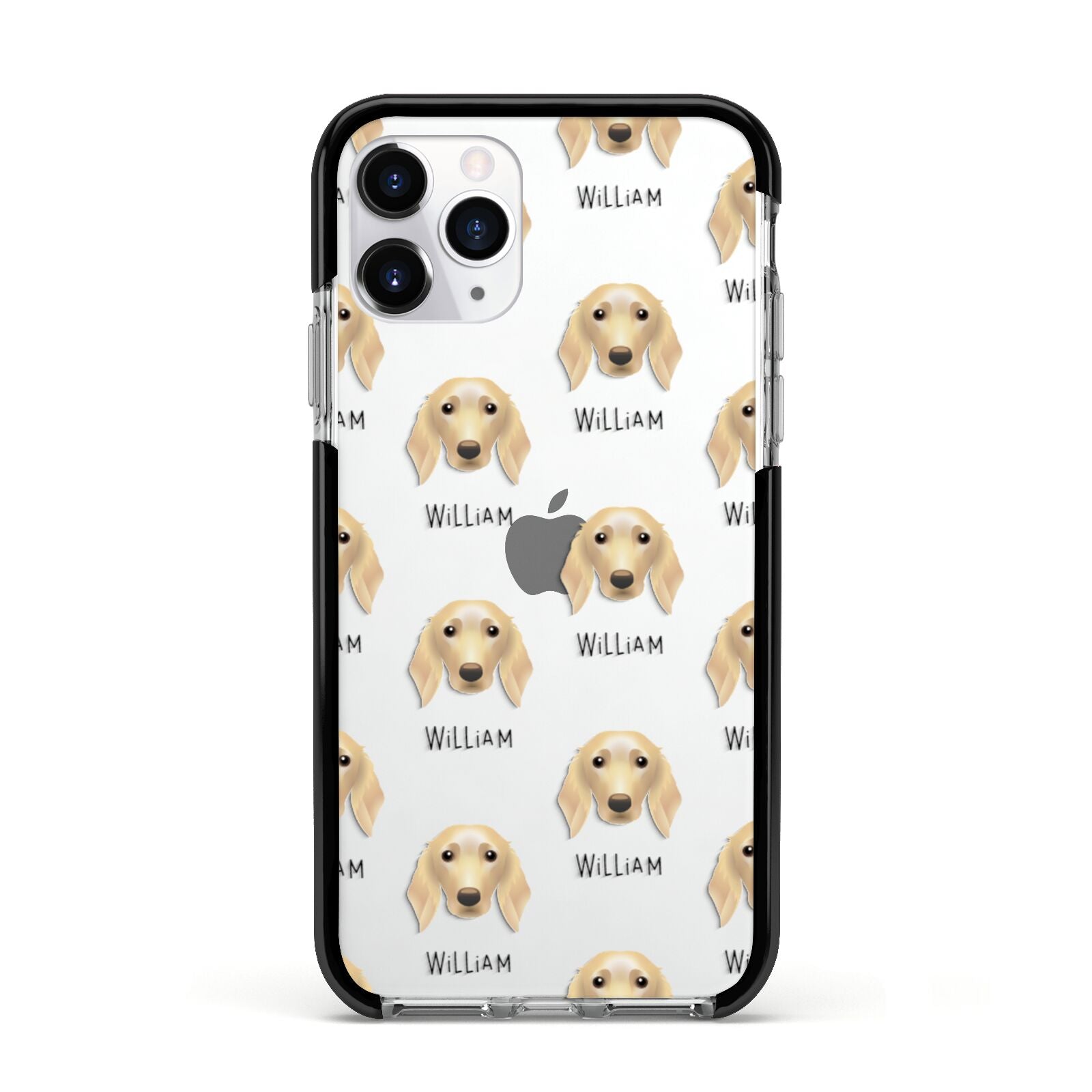 Golden Dox Icon with Name Apple iPhone 11 Pro in Silver with Black Impact Case