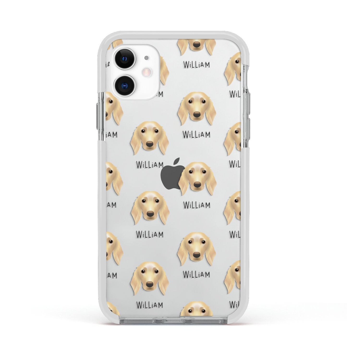 Golden Dox Icon with Name Apple iPhone 11 in White with White Impact Case