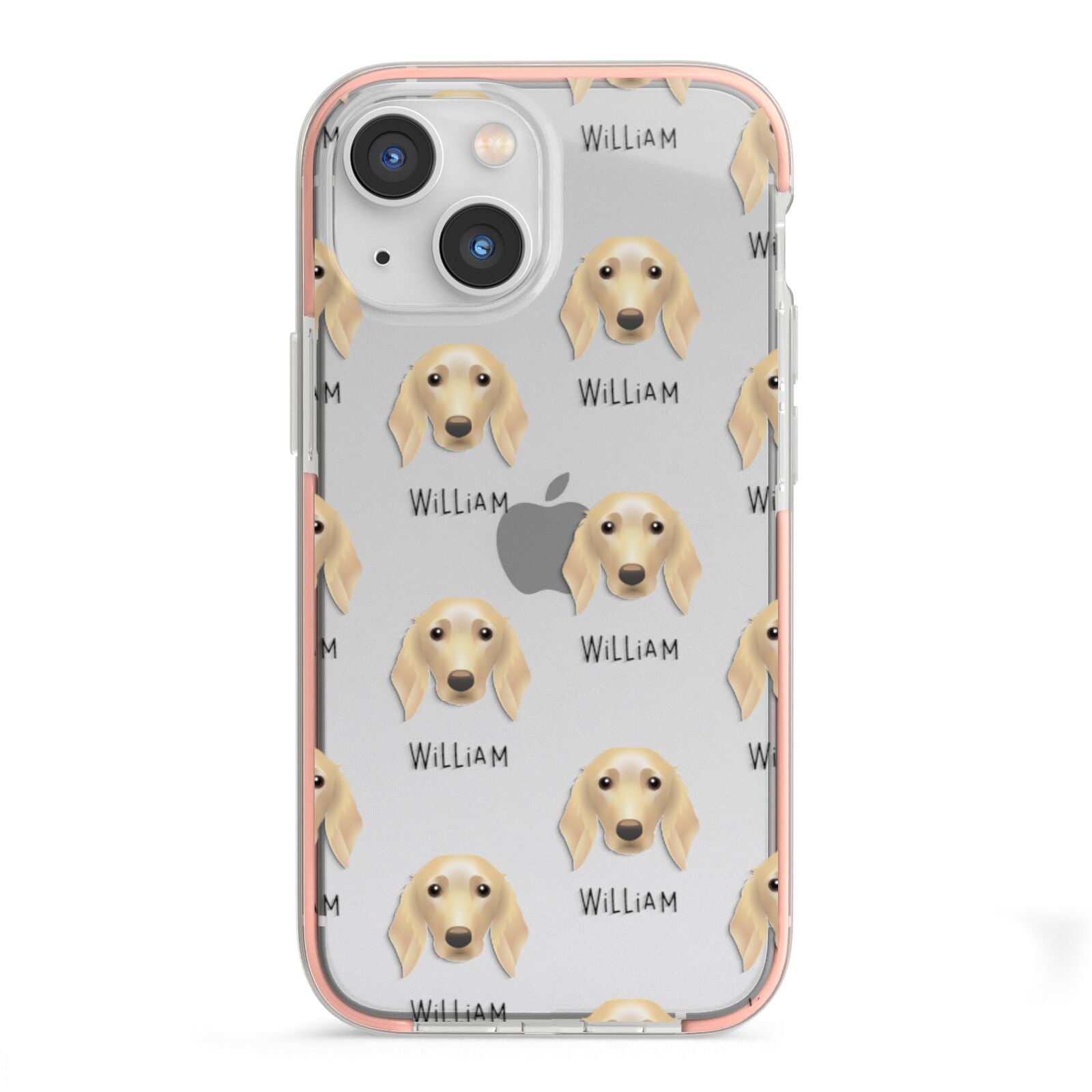 Golden Dox Icon with Name iPhone 13 Mini TPU Impact Case with Pink Edges