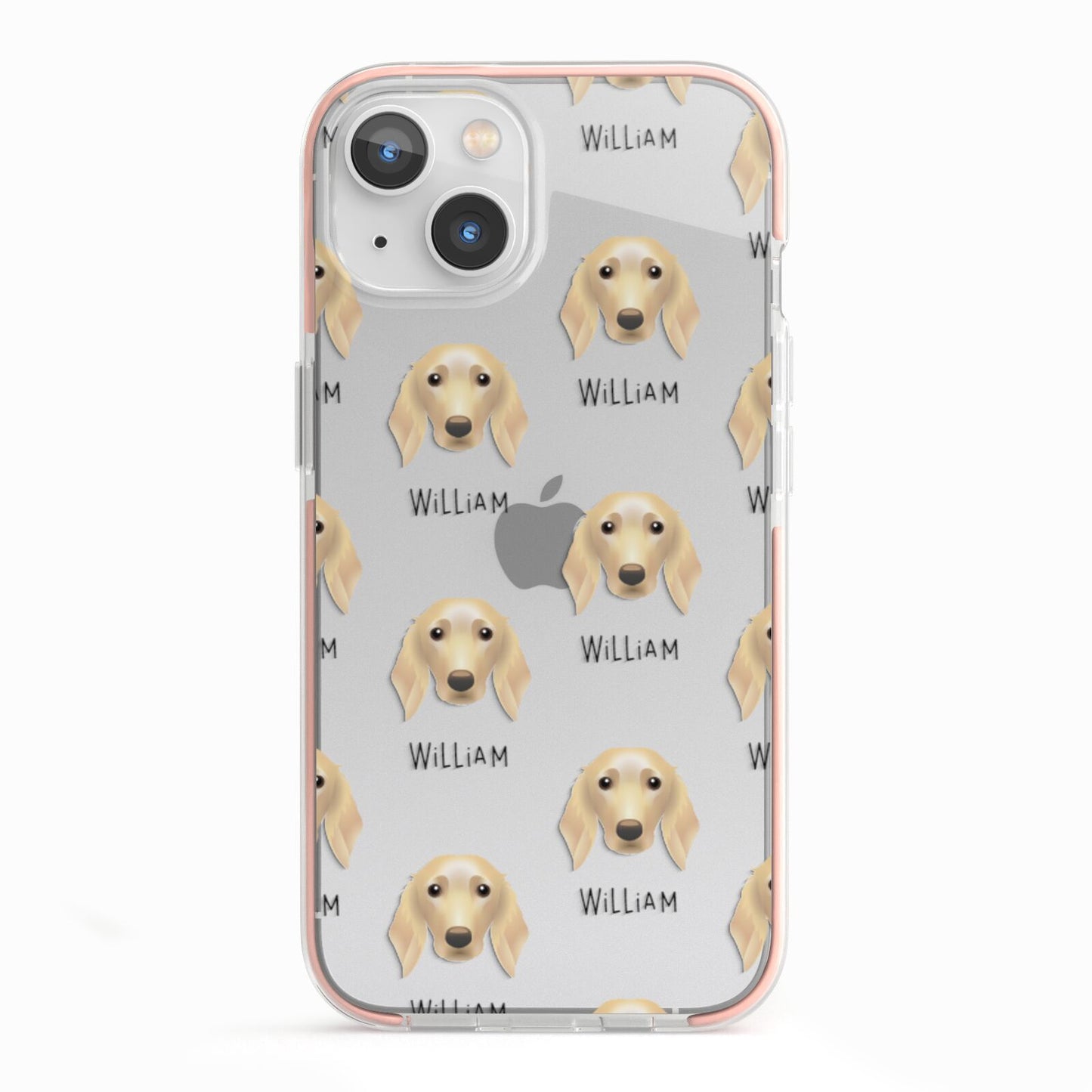 Golden Dox Icon with Name iPhone 13 TPU Impact Case with Pink Edges