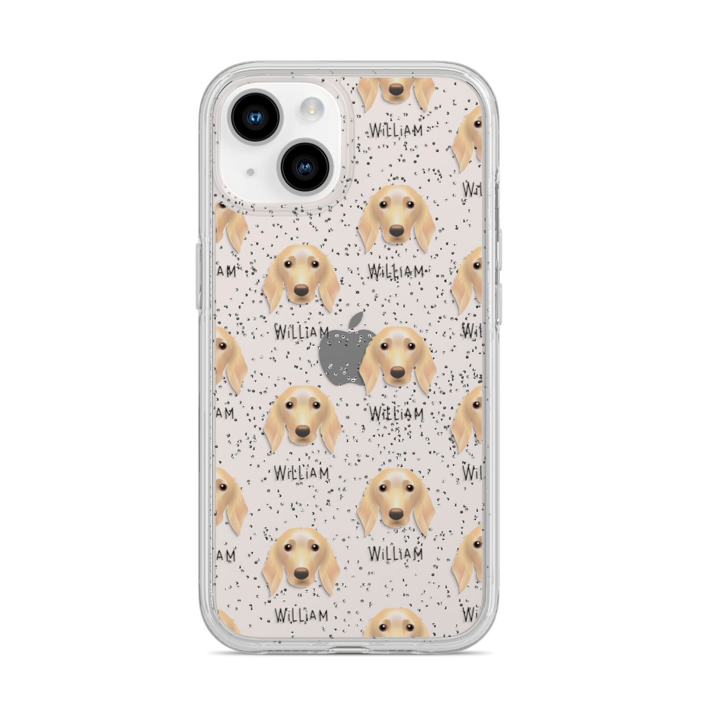 Golden Dox Icon with Name iPhone 14 Glitter Tough Case Starlight