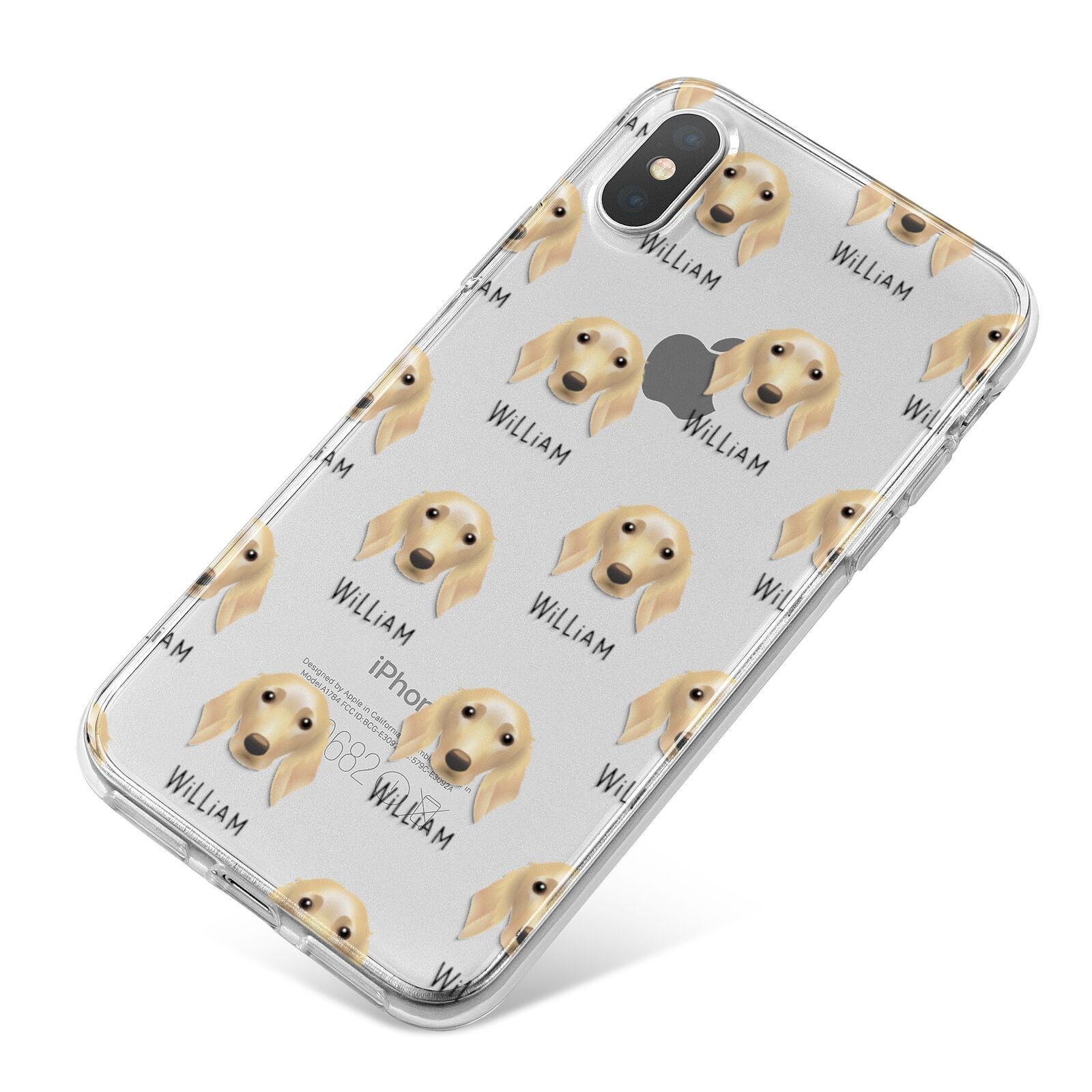 Golden Dox Icon with Name iPhone X Bumper Case on Silver iPhone