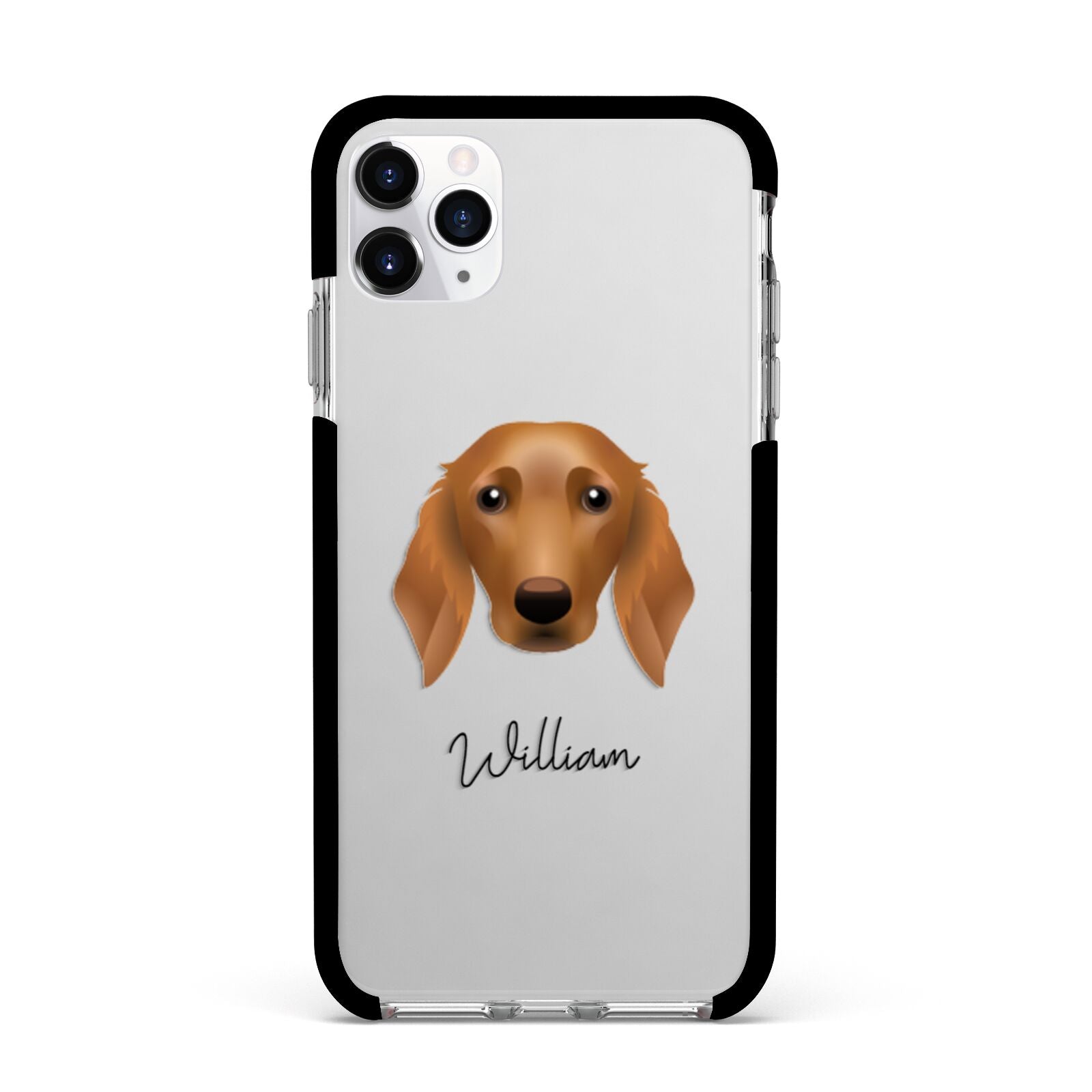 Golden Dox Personalised Apple iPhone 11 Pro Max in Silver with Black Impact Case