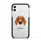 Golden Dox Personalised Apple iPhone 11 in White with Black Impact Case