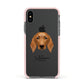 Golden Dox Personalised Apple iPhone Xs Impact Case Pink Edge on Black Phone