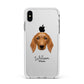 Golden Dox Personalised Apple iPhone Xs Max Impact Case White Edge on Silver Phone
