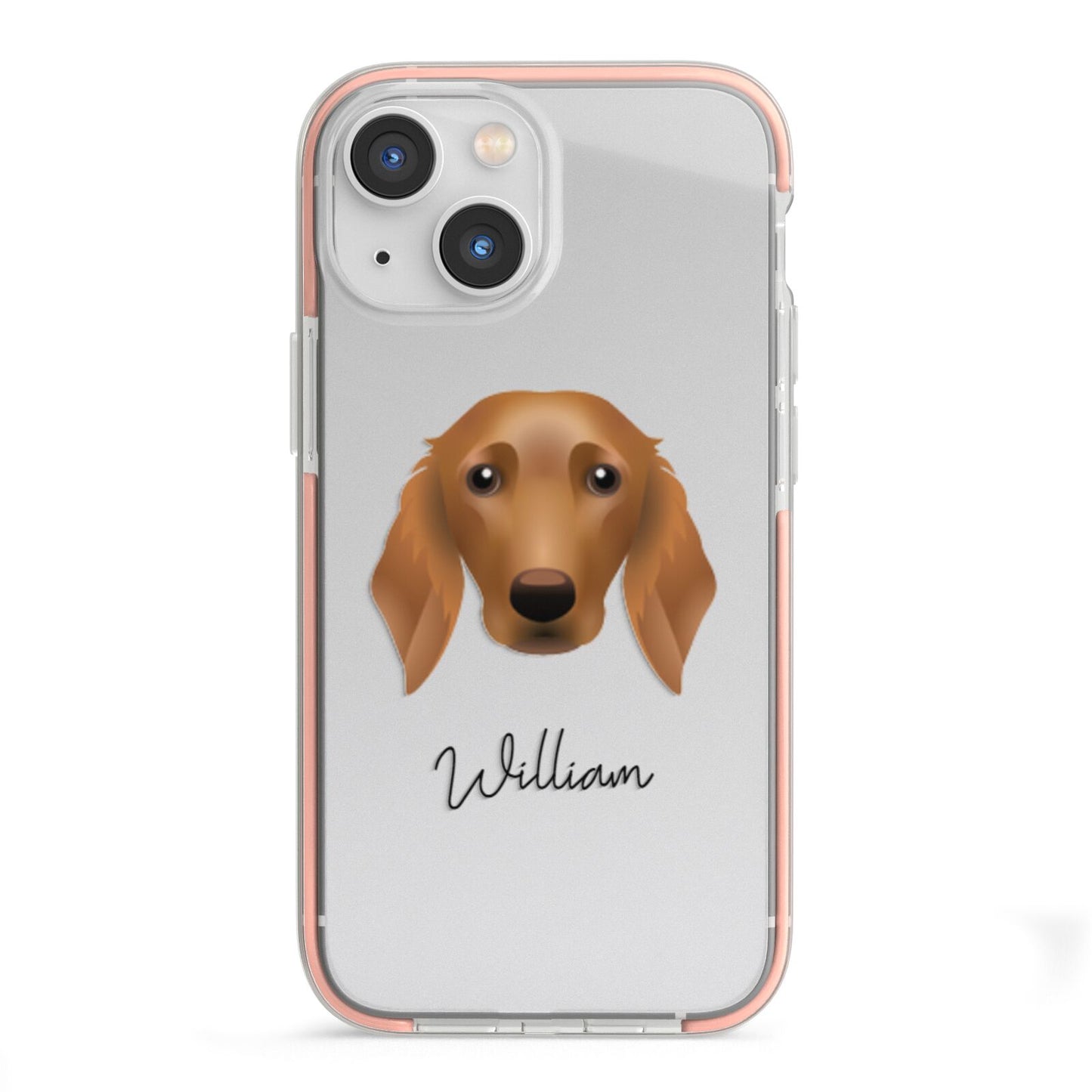 Golden Dox Personalised iPhone 13 Mini TPU Impact Case with Pink Edges
