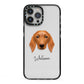 Golden Dox Personalised iPhone 13 Pro Max Black Impact Case on Silver phone