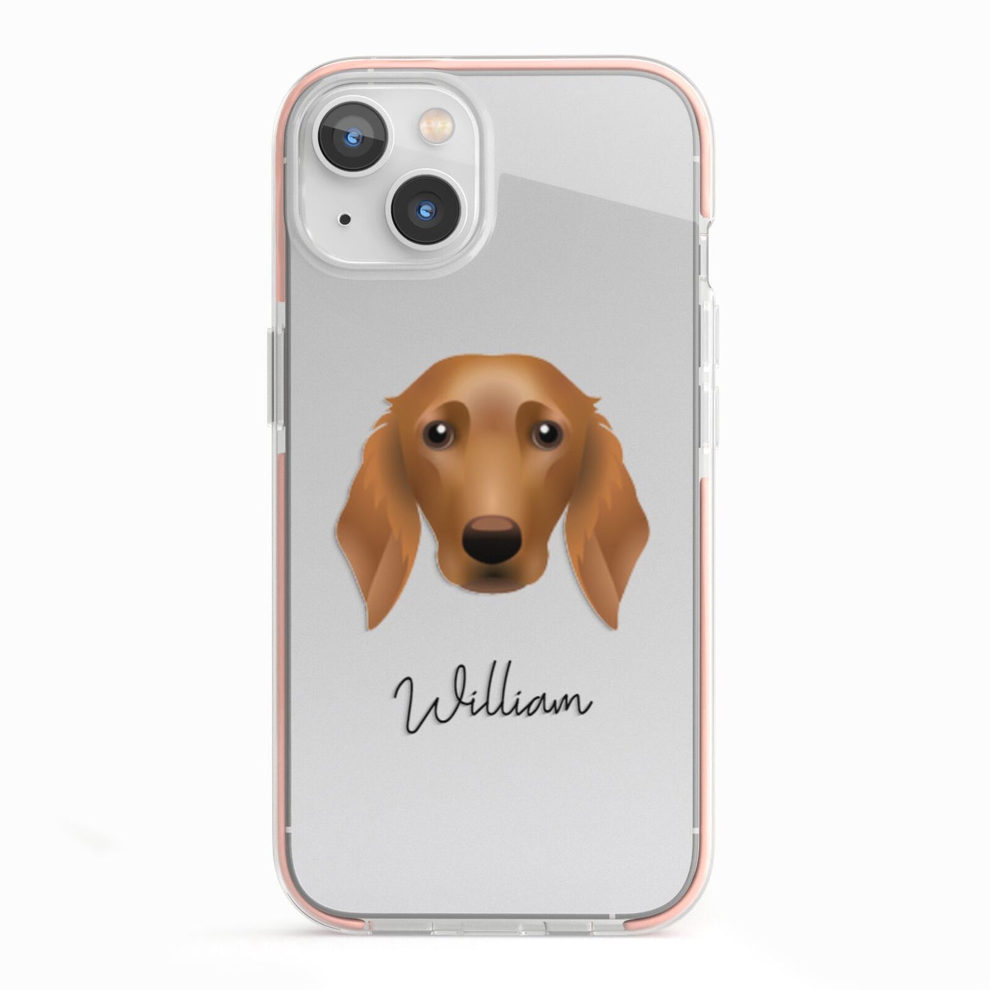 Golden Dox Personalised iPhone 13 TPU Impact Case with Pink Edges