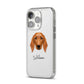 Golden Dox Personalised iPhone 14 Pro Clear Tough Case Silver Angled Image