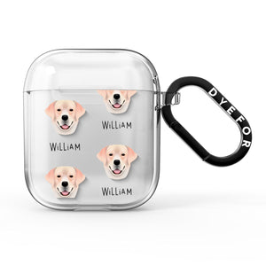 Golden Labrador Icon with Name AirPods Case