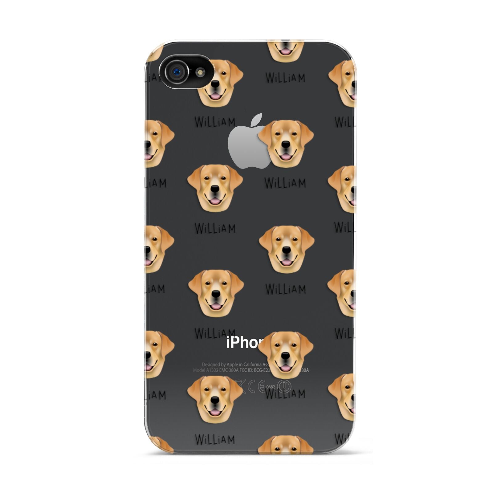 Golden Labrador Icon with Name Apple iPhone 4s Case