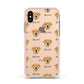 Golden Labrador Icon with Name Apple iPhone Xs Impact Case Pink Edge on Gold Phone
