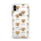 Golden Labrador Icon with Name Apple iPhone Xs Impact Case White Edge on Silver Phone