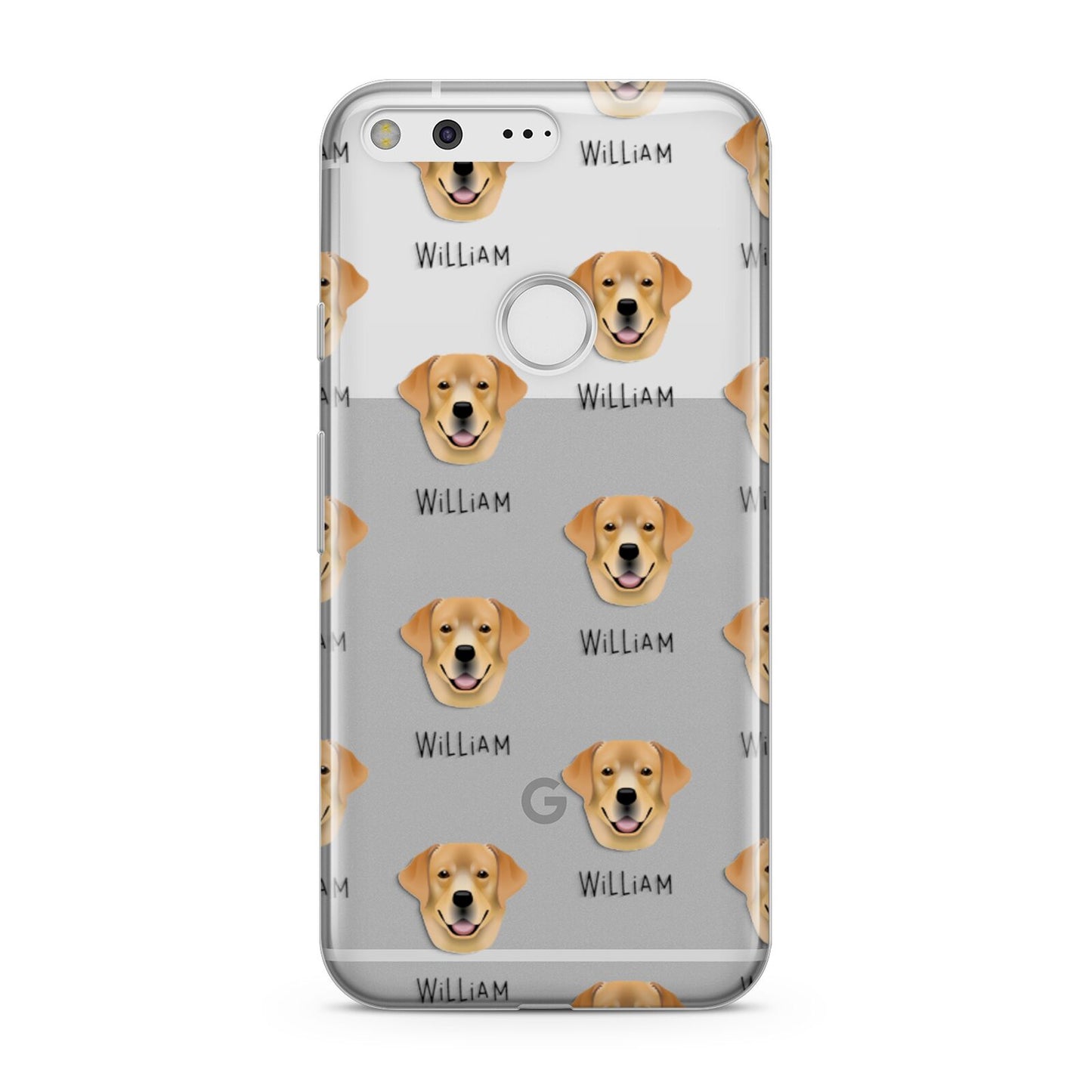 Golden Labrador Icon with Name Google Pixel Case