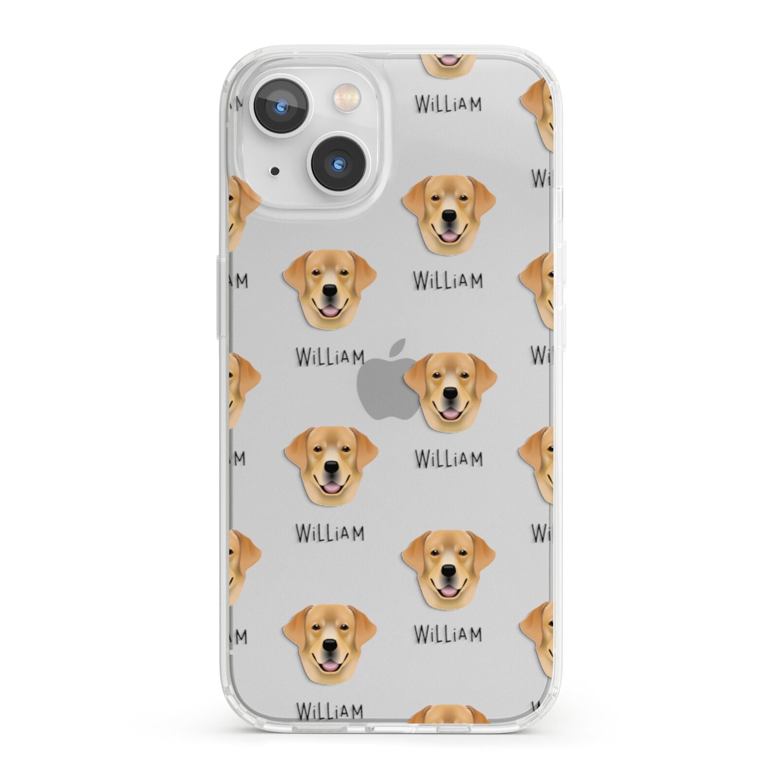 Golden Labrador Icon with Name iPhone 13 Clear Bumper Case