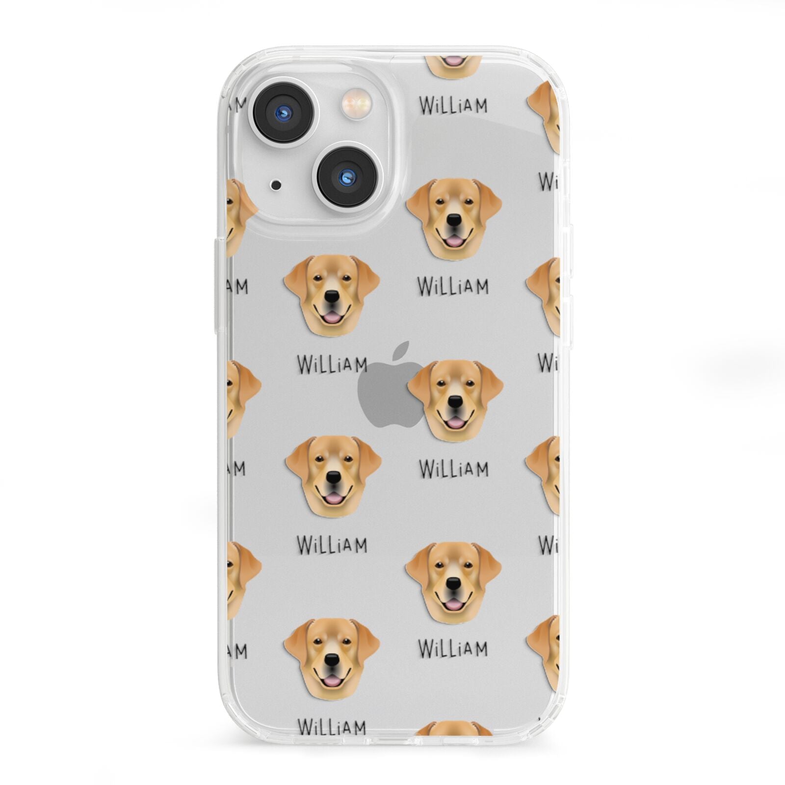 Golden Labrador Icon with Name iPhone 13 Mini Clear Bumper Case