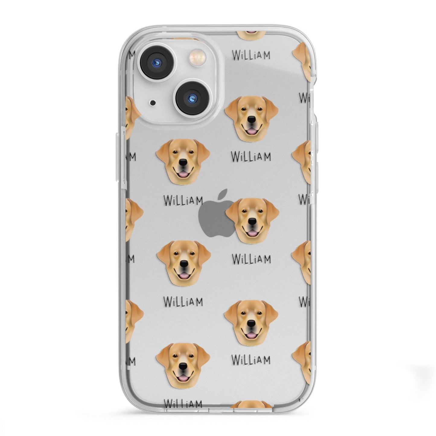 Golden Labrador Icon with Name iPhone 13 Mini TPU Impact Case with White Edges