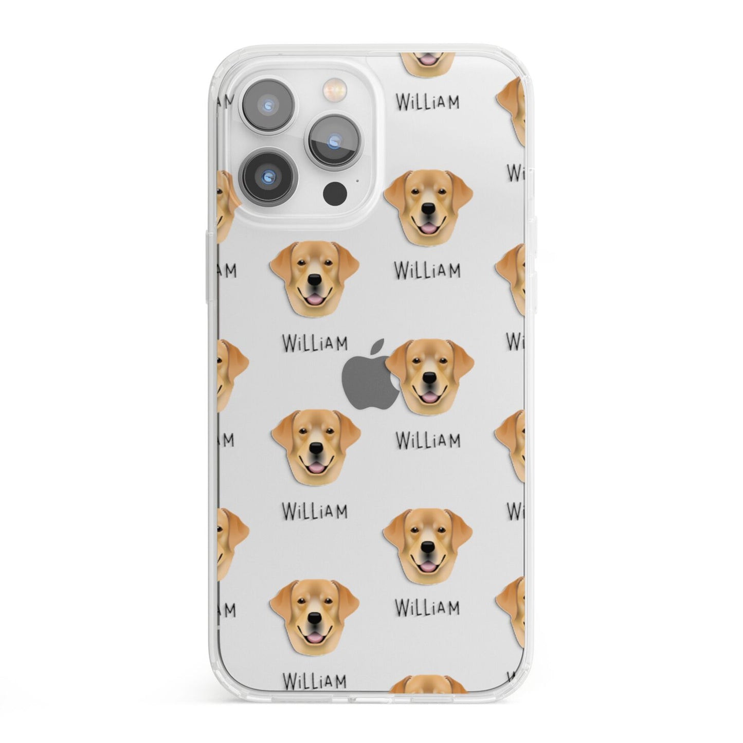 Golden Labrador Icon with Name iPhone 13 Pro Max Clear Bumper Case