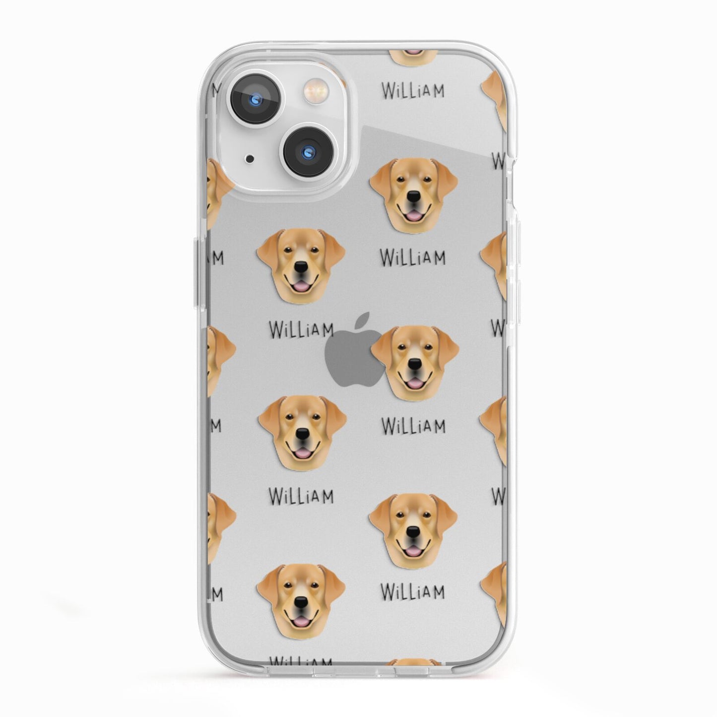 Golden Labrador Icon with Name iPhone 13 TPU Impact Case with White Edges