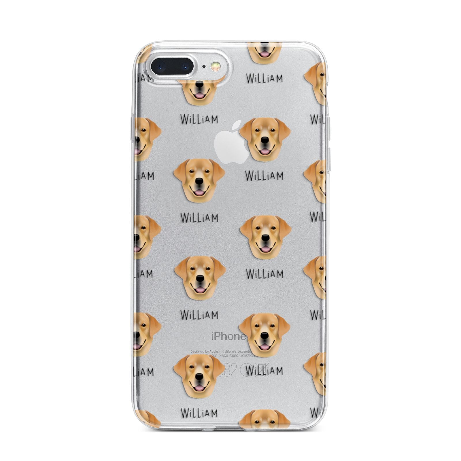 Golden Labrador Icon with Name iPhone 7 Plus Bumper Case on Silver iPhone