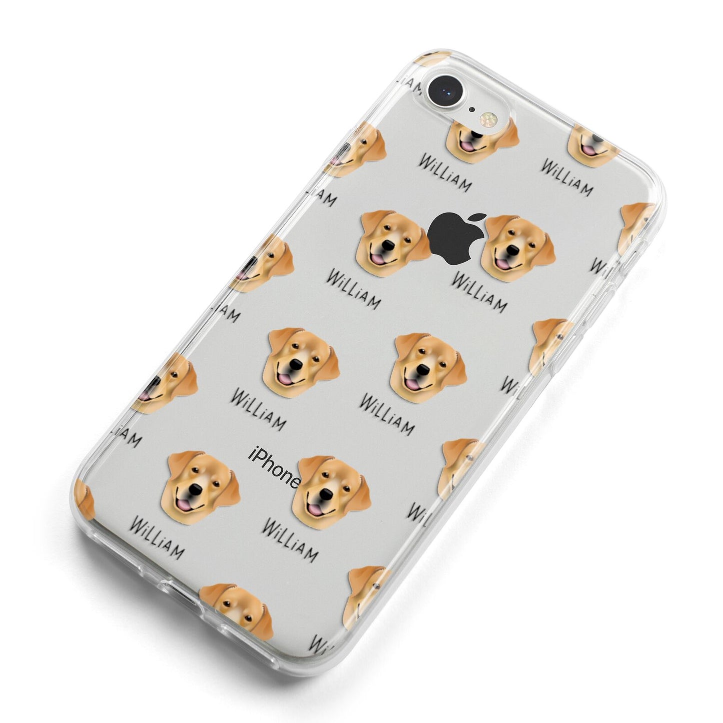 Golden Labrador Icon with Name iPhone 8 Bumper Case on Silver iPhone Alternative Image