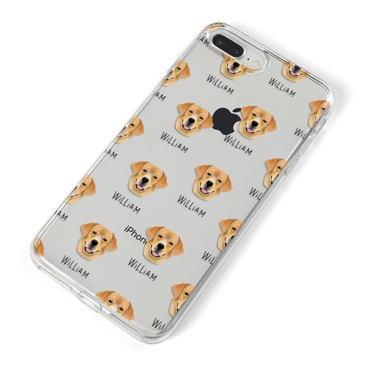 Golden Labrador Icon with Name iPhone 8 Plus Bumper Case on Silver iPhone Alternative Image