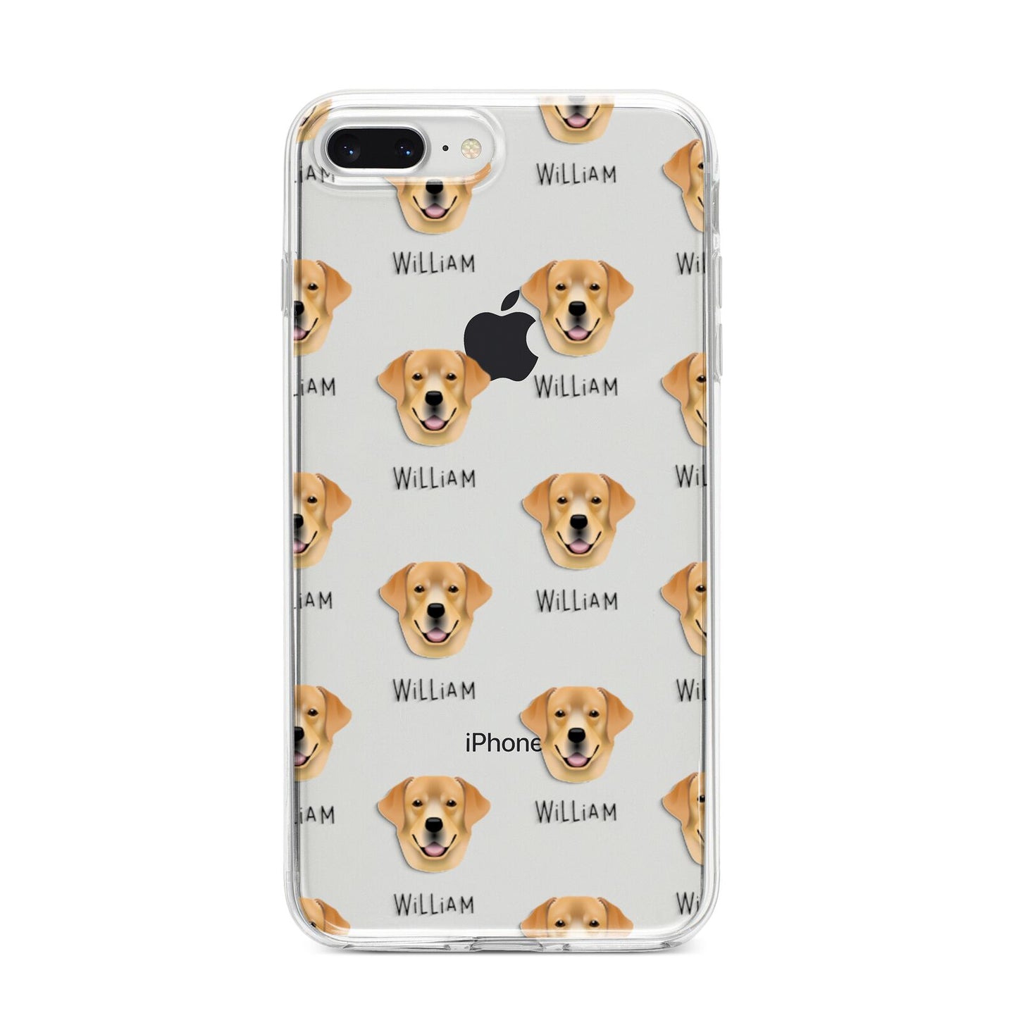 Golden Labrador Icon with Name iPhone 8 Plus Bumper Case on Silver iPhone