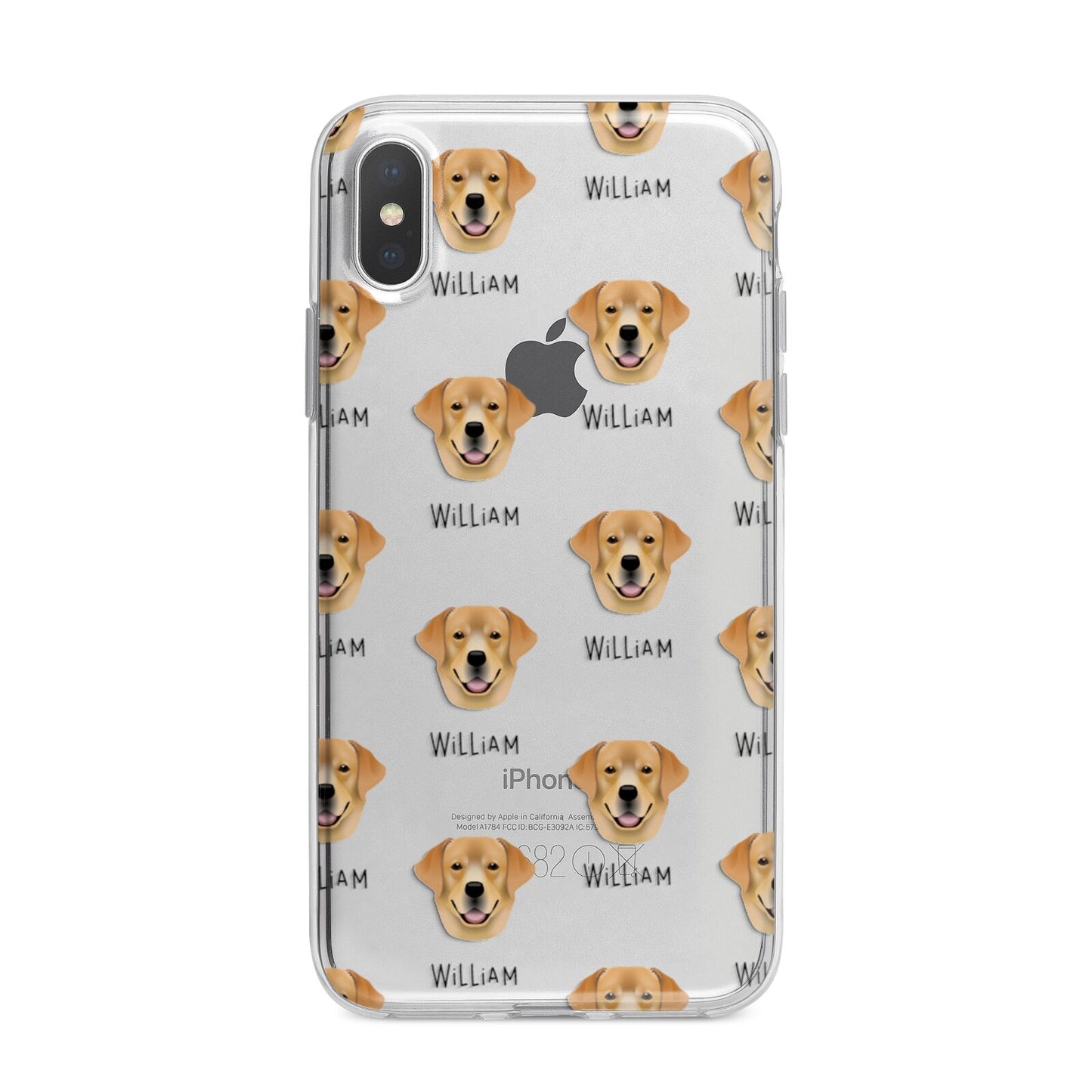 Golden Labrador Icon with Name iPhone X Bumper Case on Silver iPhone Alternative Image 1