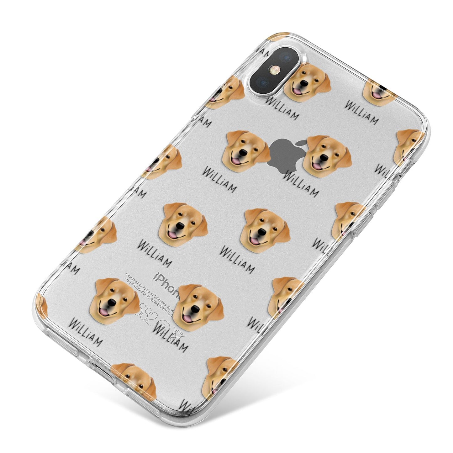 Golden Labrador Icon with Name iPhone X Bumper Case on Silver iPhone