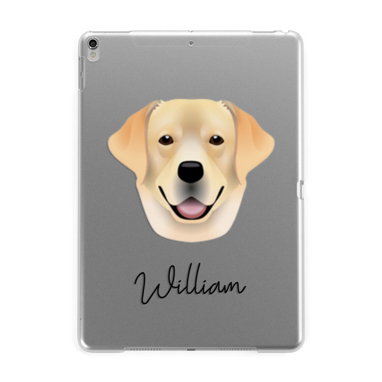 Golden Labrador Personalised Apple iPad Silver Case