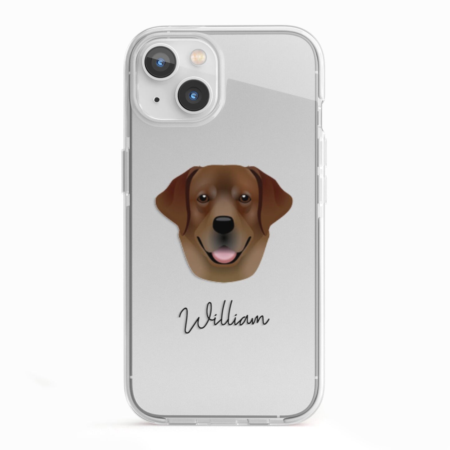 Golden Labrador Personalised iPhone 13 TPU Impact Case with White Edges