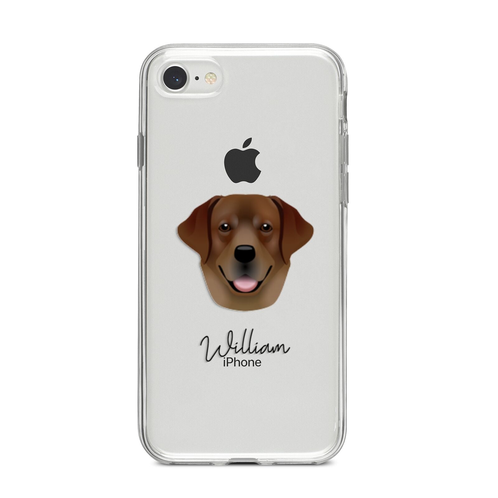 Golden Labrador Personalised iPhone 8 Bumper Case on Silver iPhone