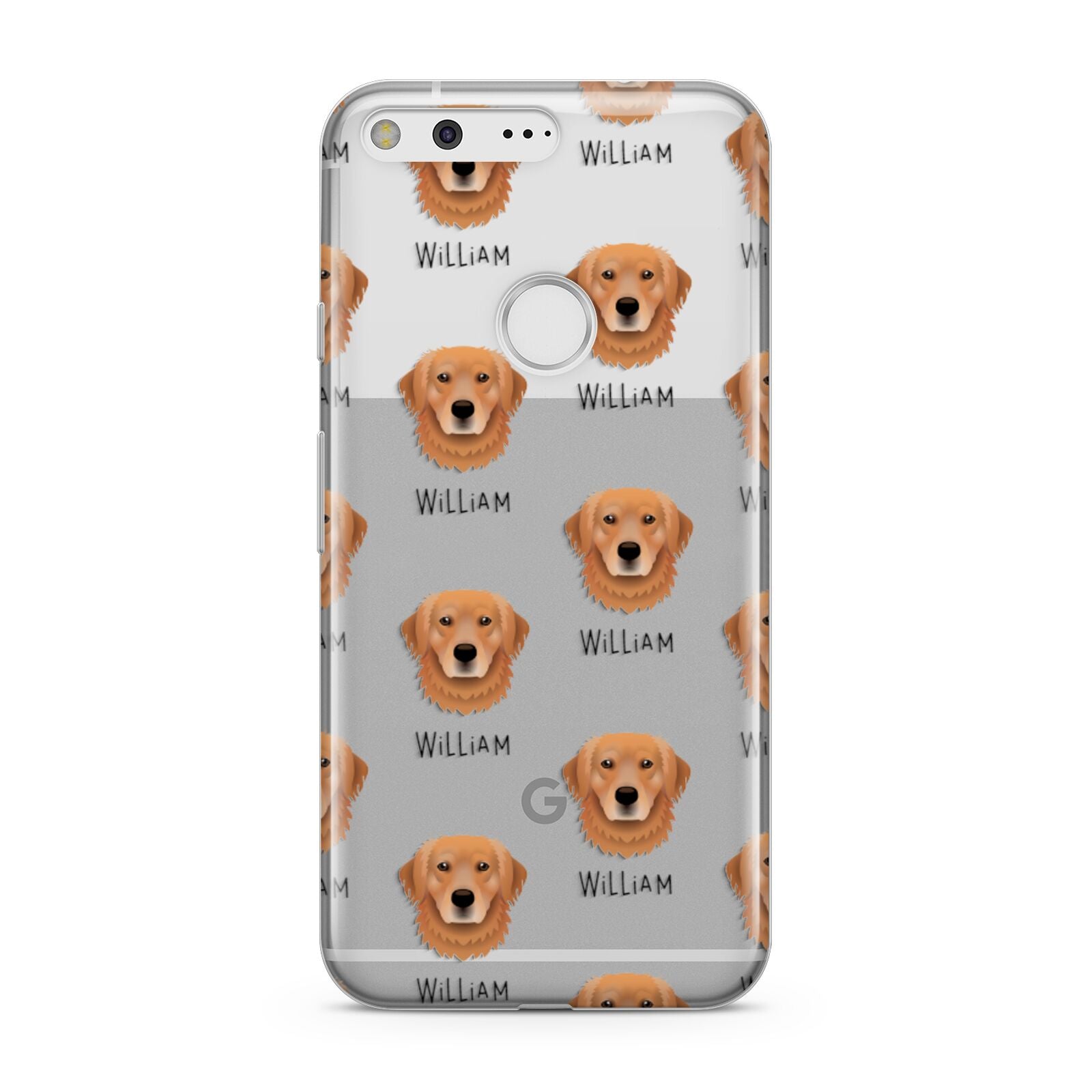 Golden Retriever Icon with Name Google Pixel Case