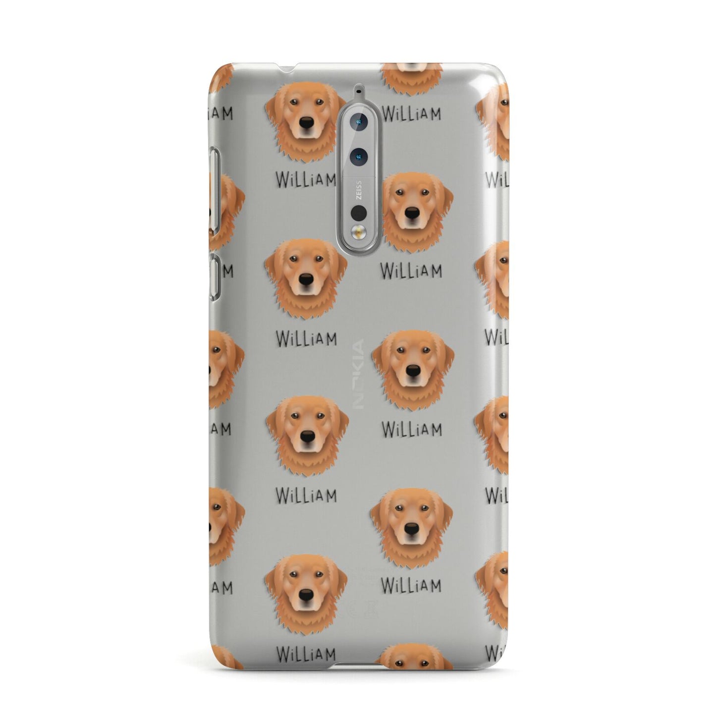 Golden Retriever Icon with Name Nokia Case