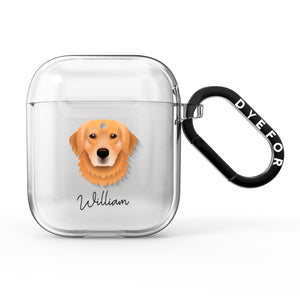 Golden Retriever Personalised AirPods Case